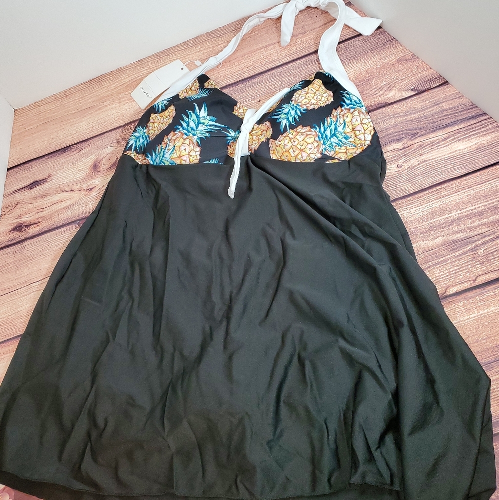 D- Women's Pineapple Bathing Suit Dress (NWT) Size - Picture 1 of 6